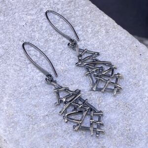 Twig Earrings – Antique Drop – Argentium Silver 940