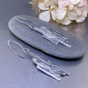 Bark Earrings – Antique Finish – Argentium Silver 940