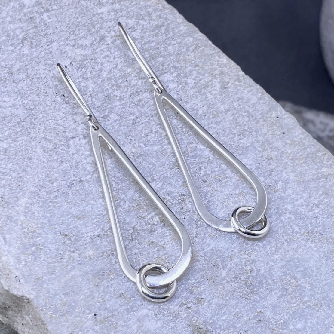 Rainfall Teardrop Earrings – Argentium Silver 940 - Image 5