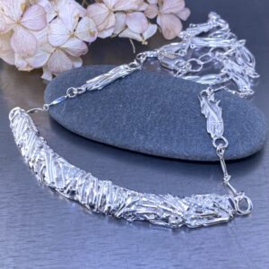 Bark Collar with Twig Chain – Argentium Silver 940