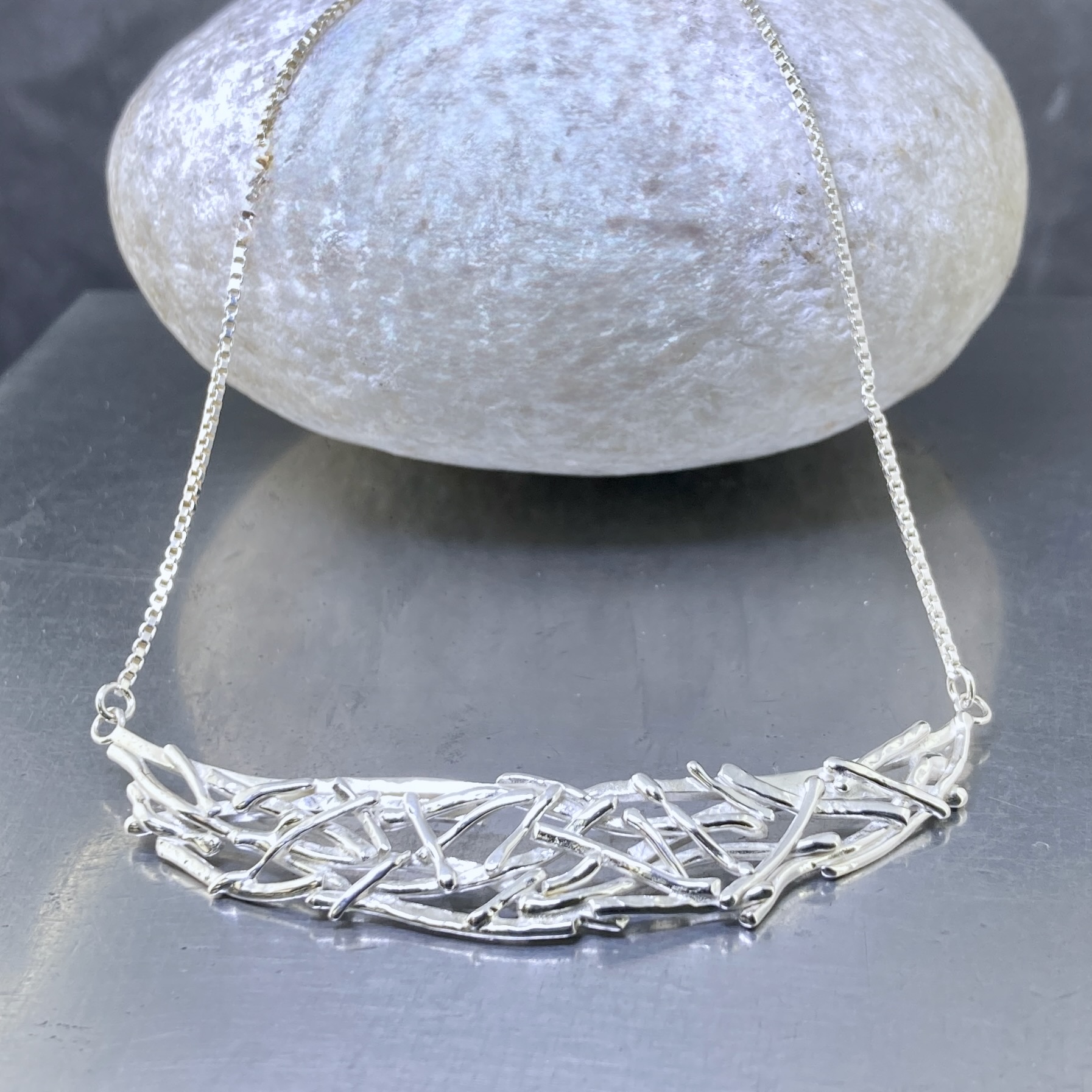 Twig Collar Necklace – Argentium Silver 940 - Image 5