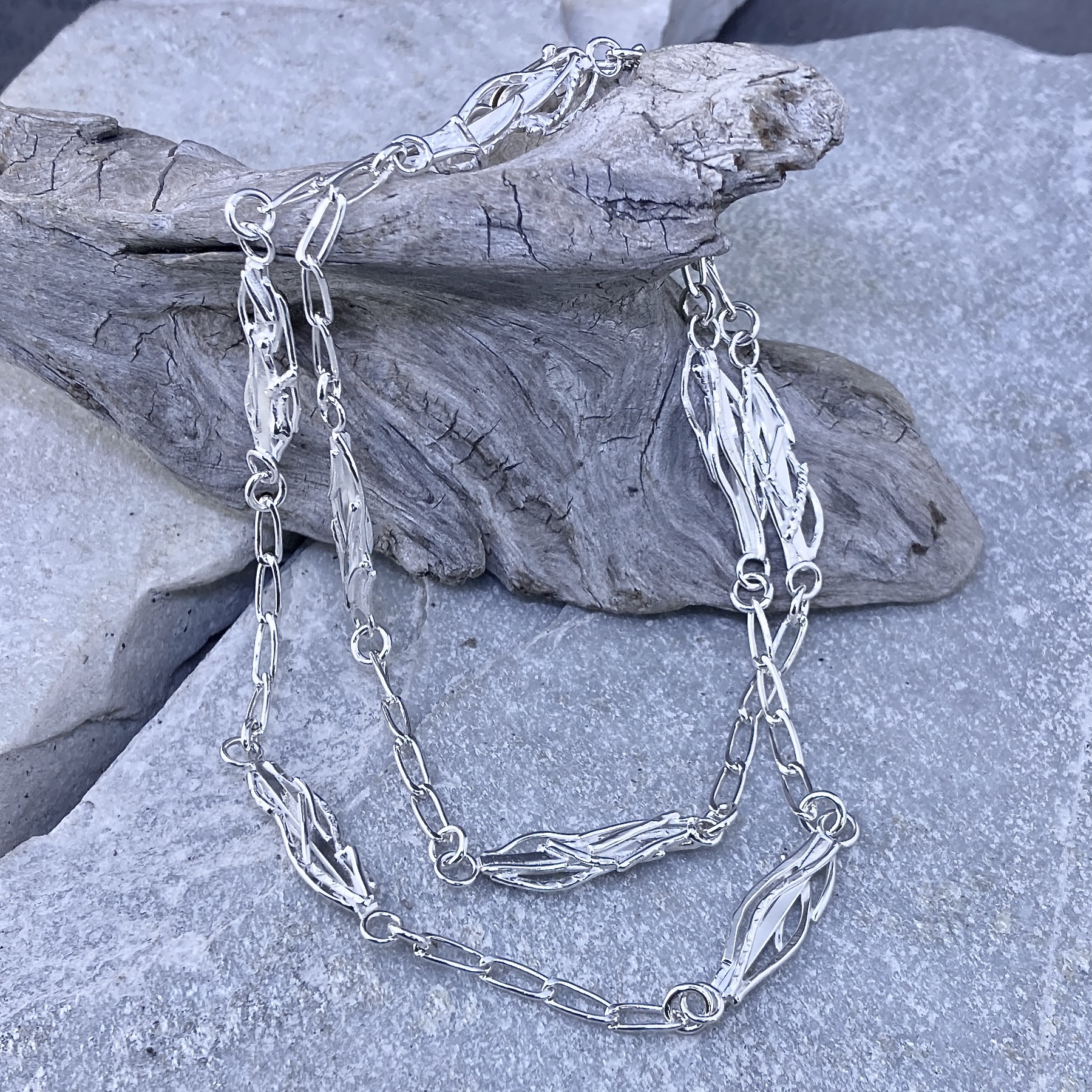 Twig Chain Necklace – Argentium Silver 940 - Image 3