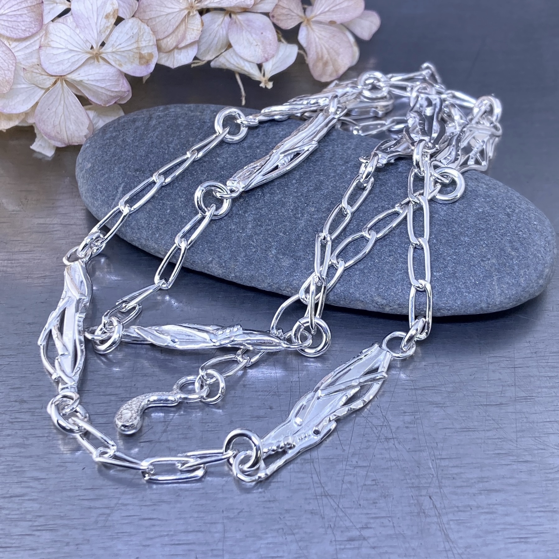 Twig Chain Necklace – Argentium Silver 940
