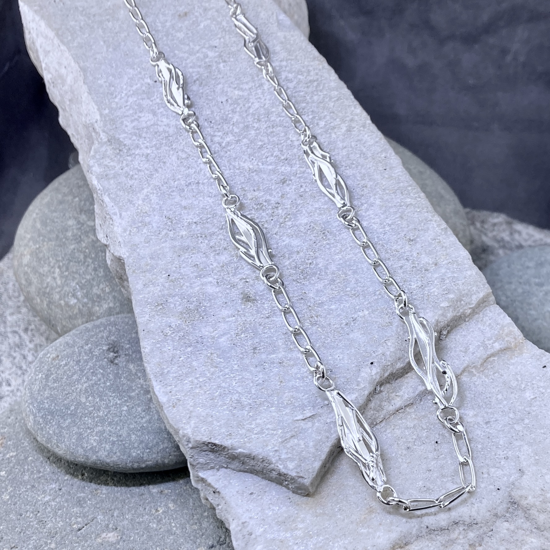 Twig Chain Necklace – Argentium Silver 940 - Image 5