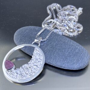 Tourmaline Sun and Moon Pendant – Argentium Silver – 3 Carat
