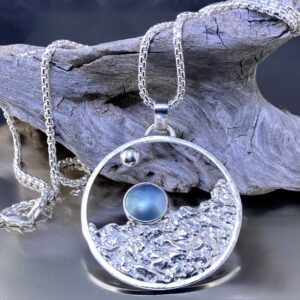 Pearl Sun and Moon Pendant – Argentium Silver