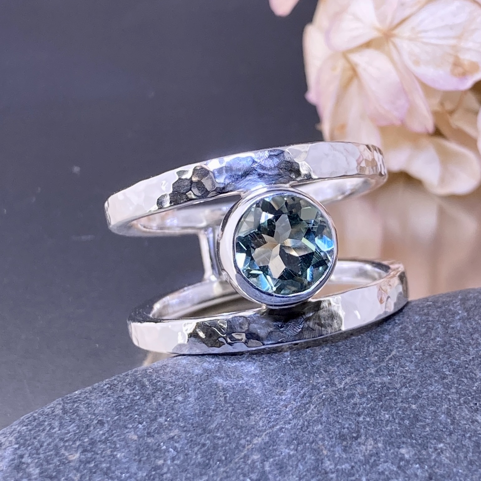 Aquamarine Ring – Size 10.5 – Round Double Band – 1.5 Carat - Image 5