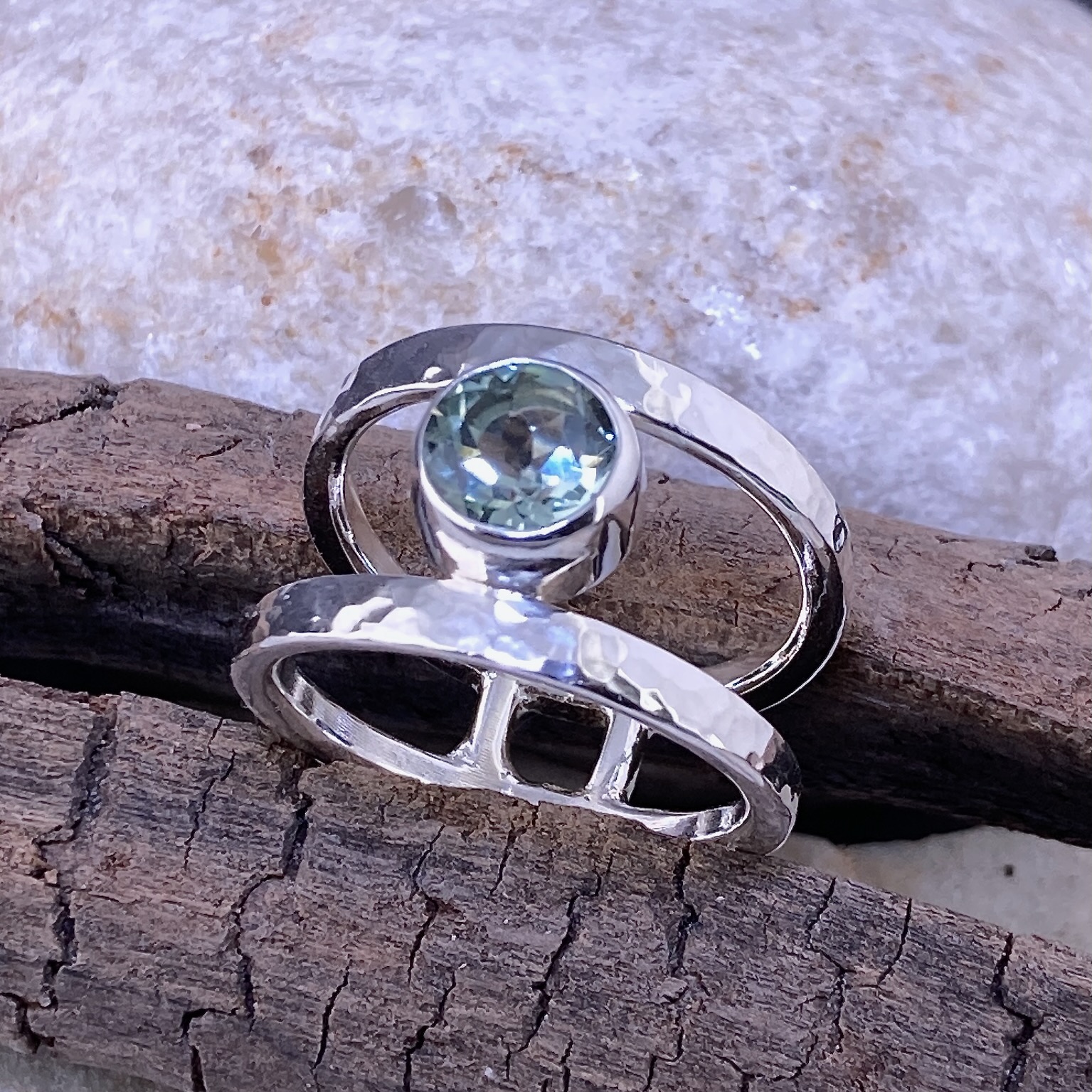 Aquamarine Ring – Size 10.5 – Round Double Band – 1.5 Carat - Image 3