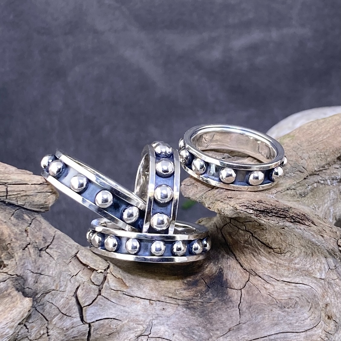 Granule Ring – Argentium Silver – Antique - Image 6