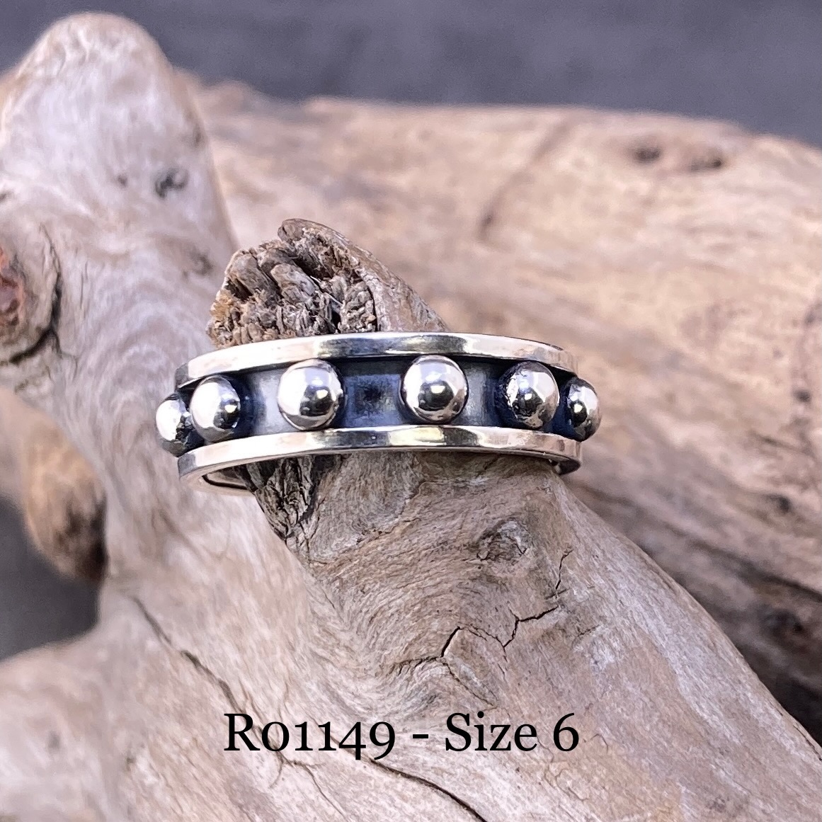 Granule Ring – Argentium Silver – Antique - Image 10