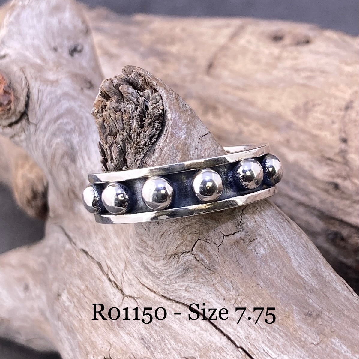 Granule Ring – Argentium Silver – Antique - Image 9