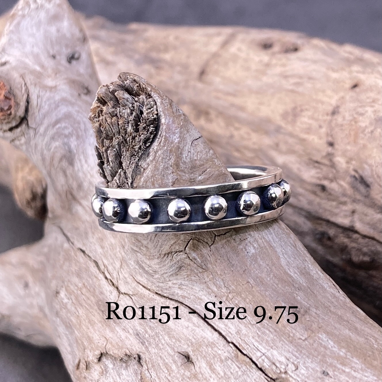Granule Ring – Argentium Silver – Antique - Image 8