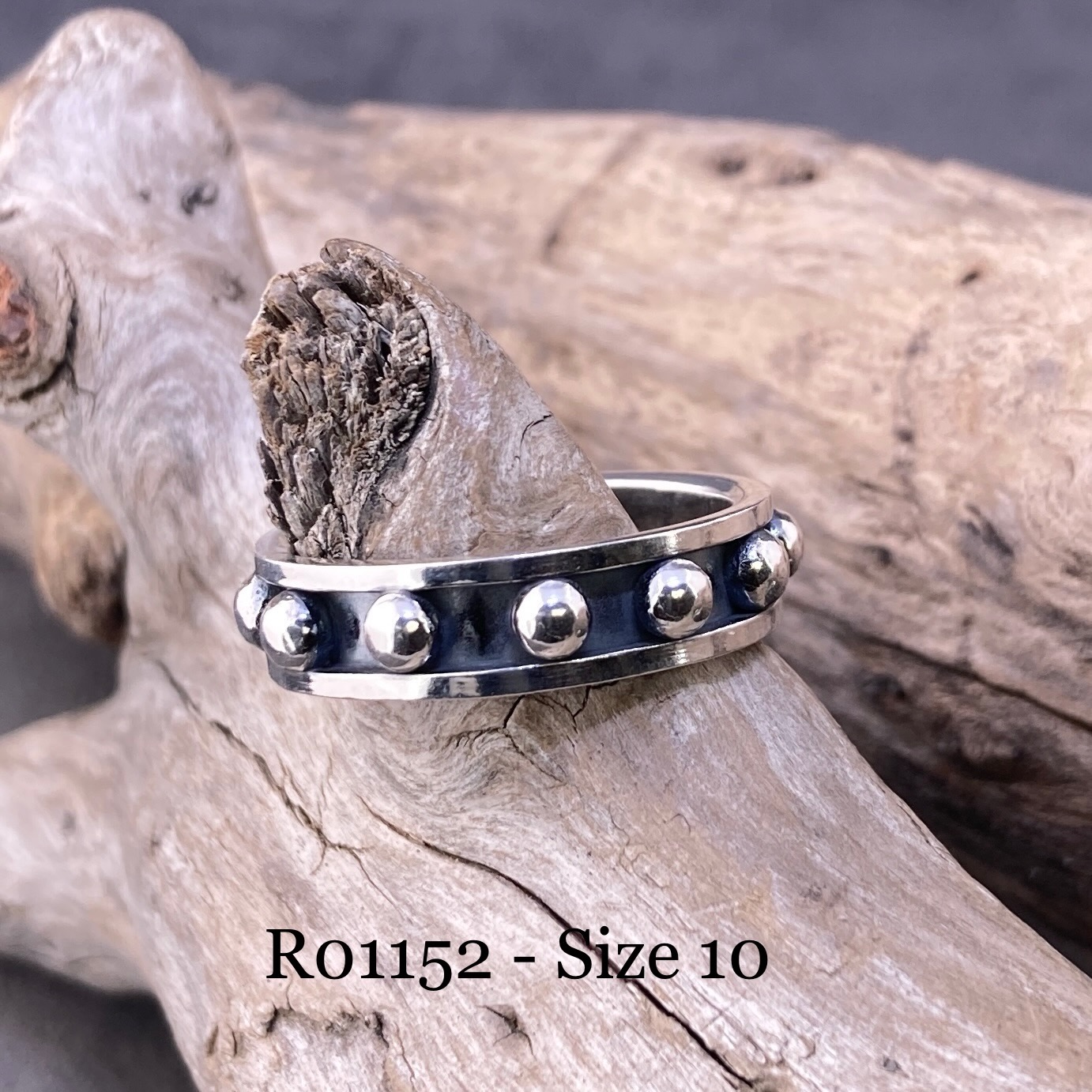 Granule Ring – Argentium Silver – Antique - Image 7